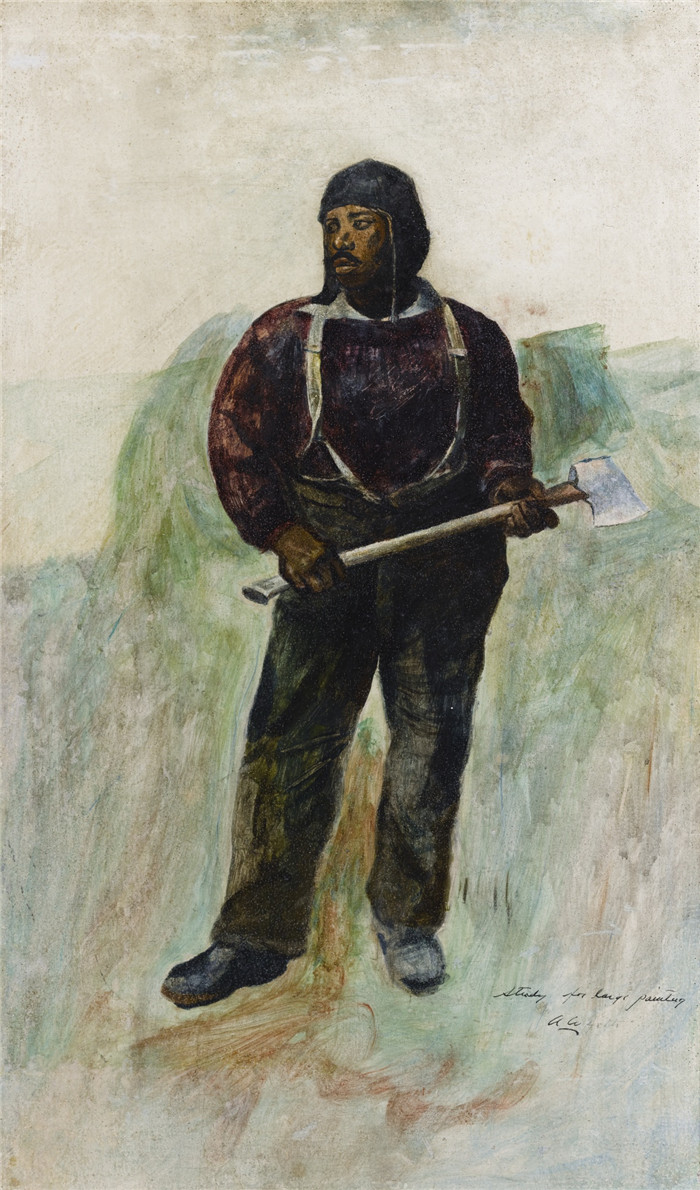 安德鲁·怀斯(Andrew Wyeth)高清作品-砍柴