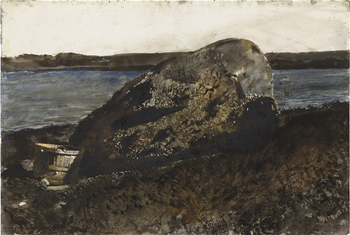 安德鲁·怀斯(Andrew Wyeth)高清作品-蛤蜊篮，宽阔的海湾