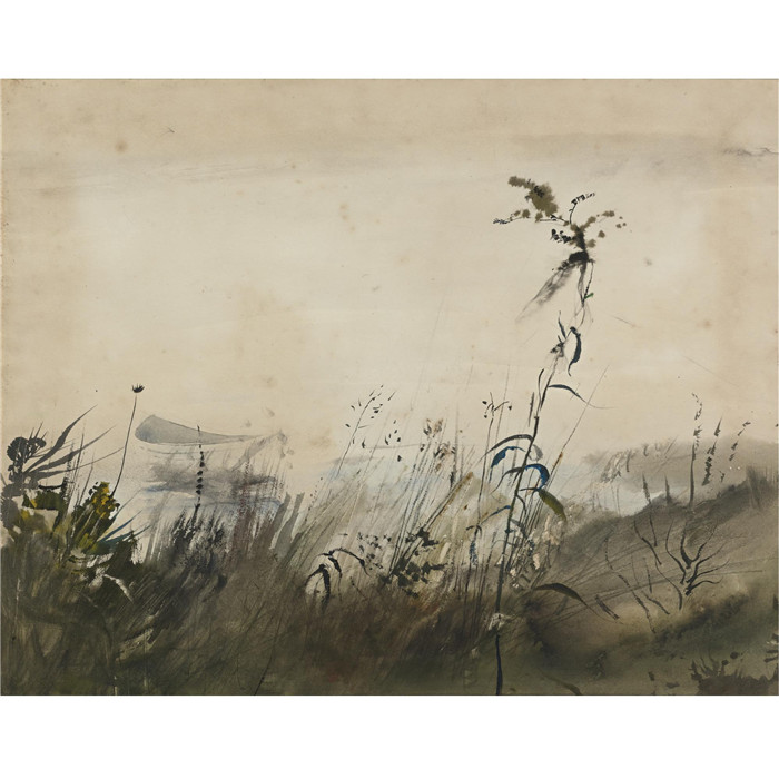 安德鲁·怀斯(Andrew Wyeth)高清作品-湖边的船