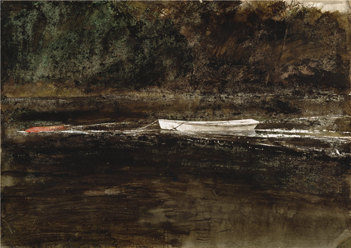 安德鲁·怀斯(Andrew Wyeth)高清作品-泊墩，1962年
