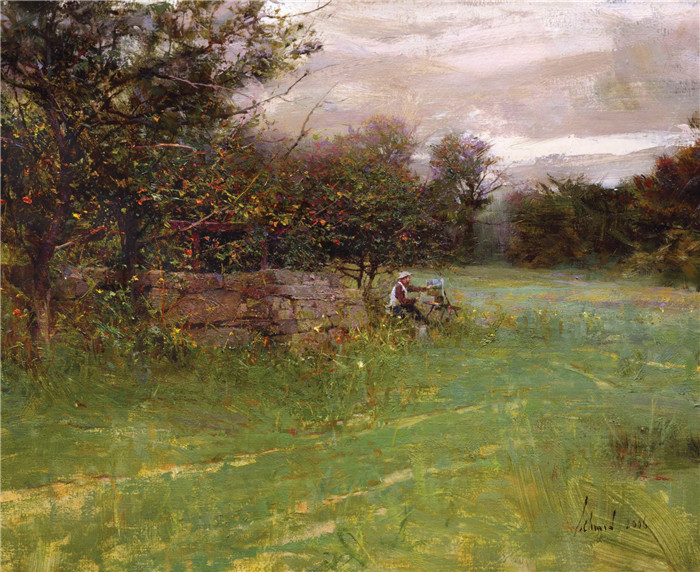 理查德.斯契米德(Richard Schmid)高清作品-《克莱顿·贝克绘画》，2007年