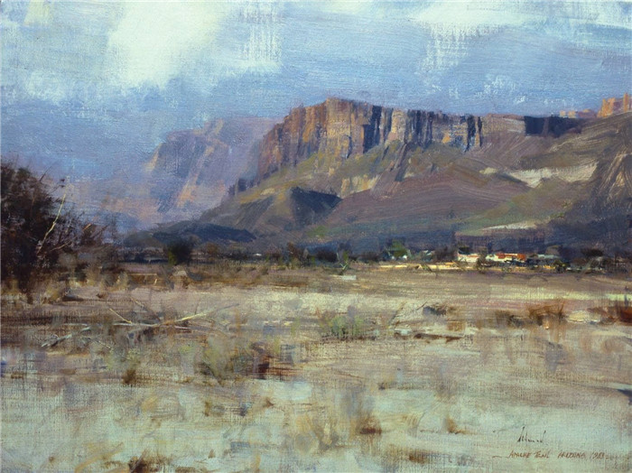 理查德.斯契米德(Richard Schmid)高清作品-Landscape, Apache Trail, Arizona, 1988 A