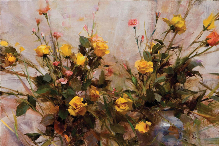 理查德.斯契米德(Richard Schmid)高清作品-黄玫瑰 Yellow Rose, 1997