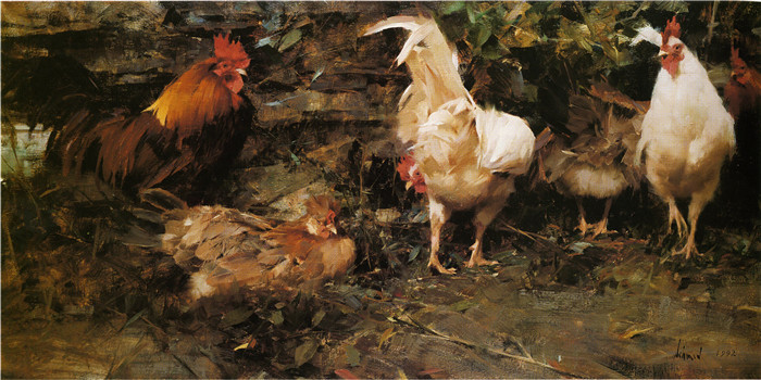 理查德.斯契米德(Richard Schmid)高清作品-约克郡鸡 YORKSHIRE CHICKENS