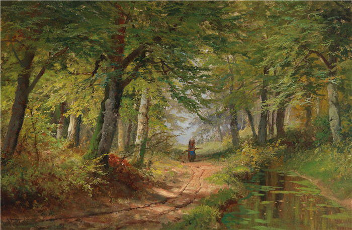 阿洛伊斯·阿内格(Alois Arnegger)高清作品-《春天的木头》, 68 x 105 cm