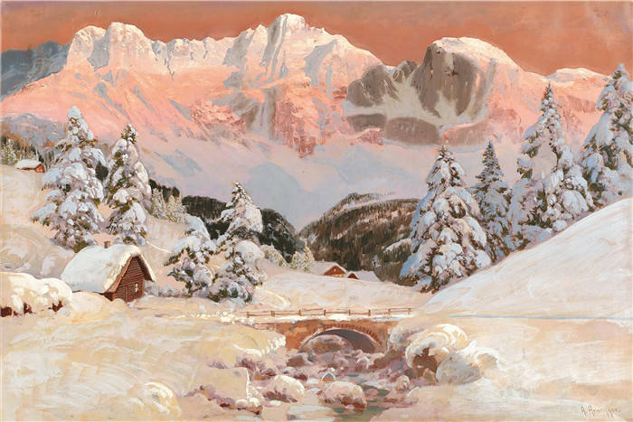 阿洛伊斯·阿内格(Alois Arnegger)高清作品-Kaisergebirge, 61 x 92 cm