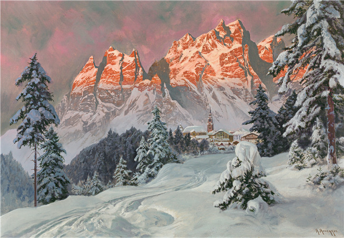 阿洛伊斯·阿内格(Alois Arnegger)高清作品-冬季山地景观