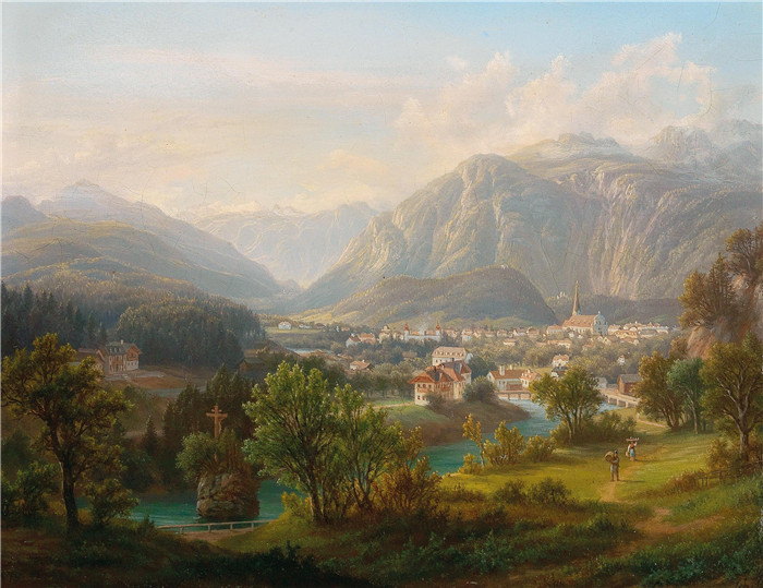 安东·希弗(Anton Schiffer)高清作品-View from the New Schmolnau to the Kreuzstein on the Traun