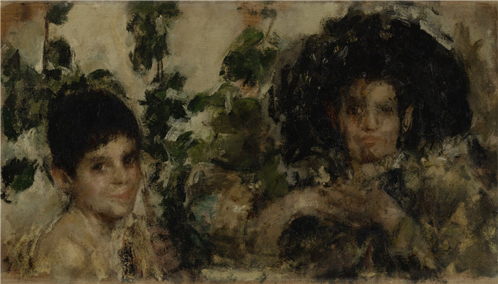 安东尼奥·曼奇尼(Antonio Mancini) 高清油画-兄弟，1897年