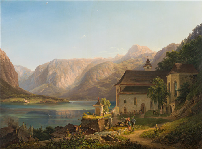 安东·希弗(Anton Schiffer)高清作品-View of the Hallstättersee