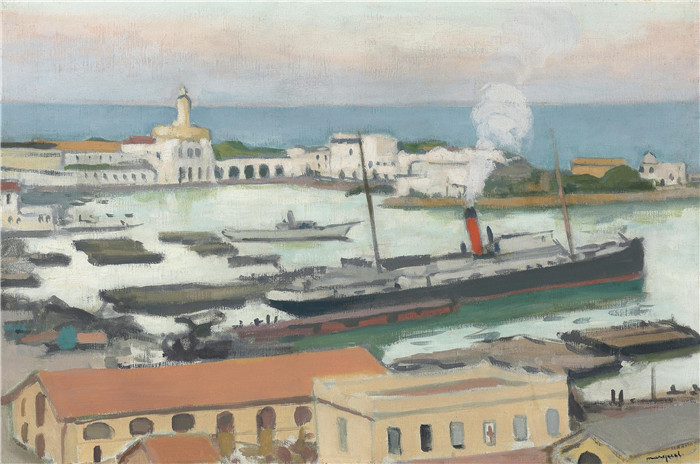 阿尔伯特·马奎特(Albert Marquet)高清作品-cargo devant lamiraute