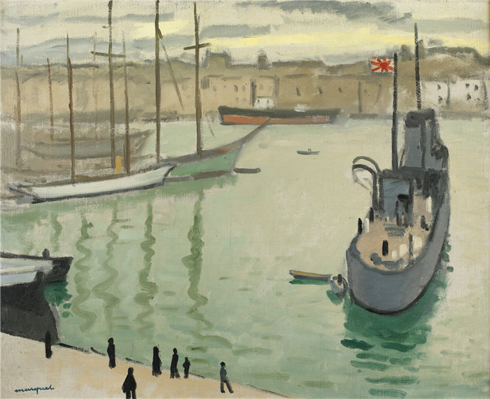 阿尔伯特·马奎特(Albert Marquet)高清作品-MARSEILLE, LE BATEAU JAPONAIS