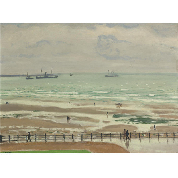 阿尔伯特·马奎特(Albert Marquet)高清作品-滨海布洛涅的La Digne Ste Beuve(海滩旁)