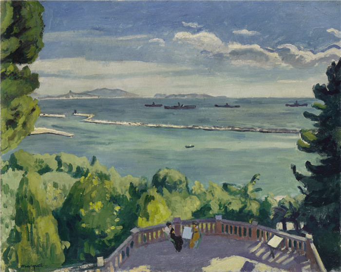 阿尔伯特·马奎特(Albert Marquet)高清作品-MISTRAL À L'ESTAQUE