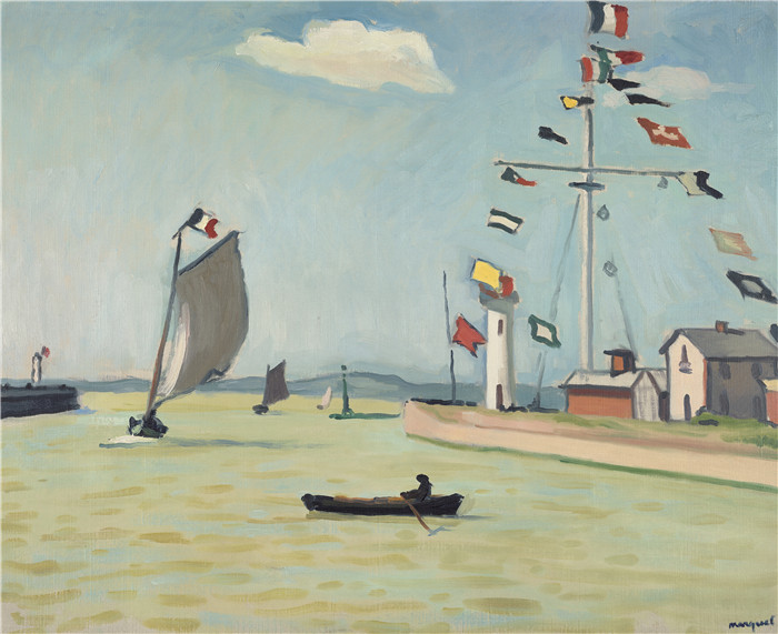 阿尔伯特·马奎特(Albert Marquet)高清作品-昂弗勒 1911年,帆布油画,65 x 81厘米