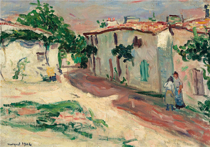 阿尔伯特·马奎特(Albert Marquet)高清作品-Rue De Village, 1901