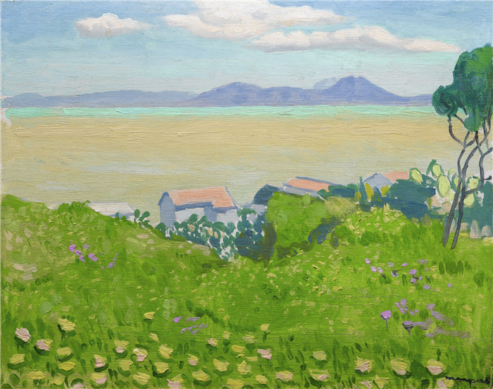 阿尔伯特·马奎特(Albert Marquet)高清作品-SIDI-BOU-SAID, CHAMP EN FLEURS