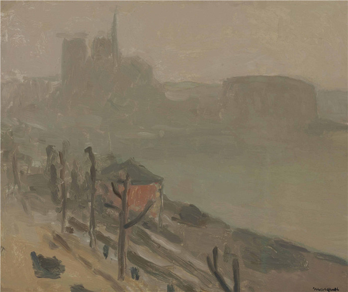 阿尔伯特·马奎特(Albert Marquet)高清作品-notre-dame dans la brume