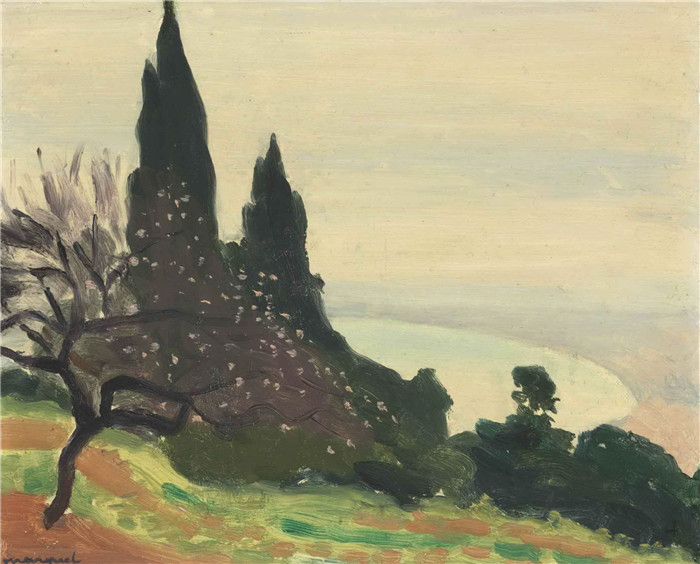 阿尔伯特·马奎特(Albert Marquet)高清作品-阿尔及尔湾的薄雾,1924年