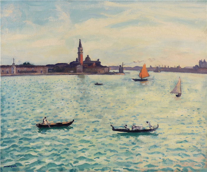 阿尔伯特·马奎特（Albert Marquet）高清作品-威尼斯圣乔治马焦雷1936