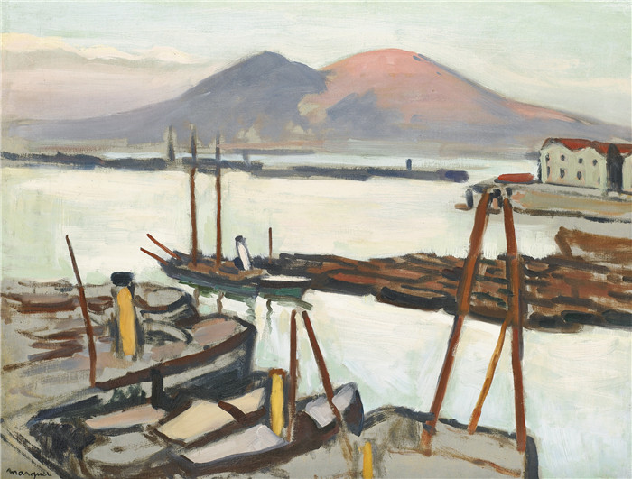 阿尔伯特·马奎特（Albert Marquet）高清作品-夕阳下的那不勒斯湾