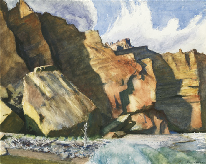 爱德华·霍珀（Edward Hopper）高清油画-石坡