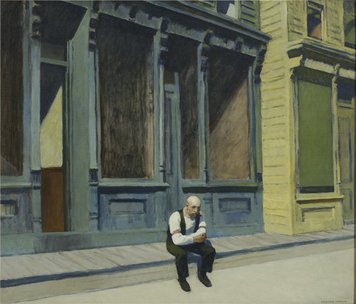 爱德华·霍珀（Edward Hopper）高清油画-星期日
