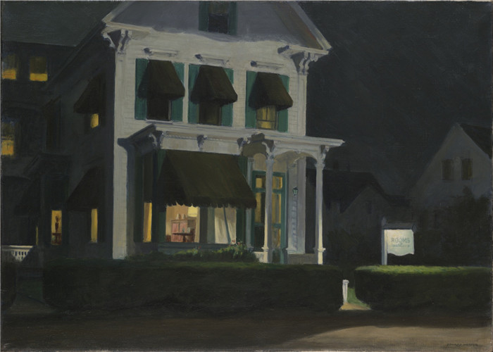 爱德华·霍珀（Edward Hopper）高清油画-夜晚