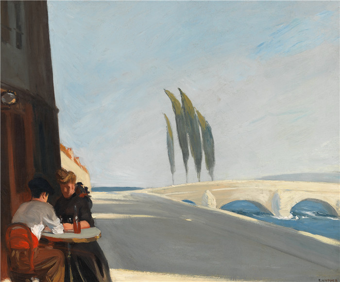 爱德华·霍珀(Edward Hopper)高清油画-Le Bistrot or The Wine Shop