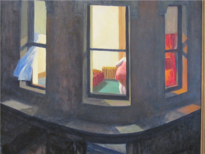 爱德华·霍珀（Edward Hopper）高清油画-夜间车窗