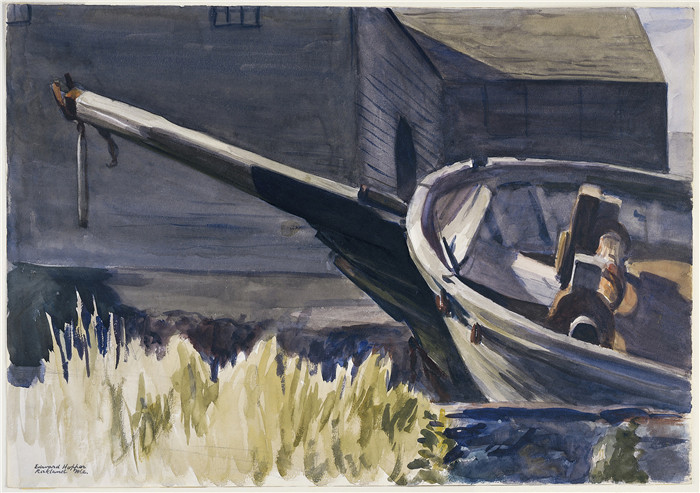 爱德华·霍珀（Edward Hopper）高清油画-纵帆船船首斜桅