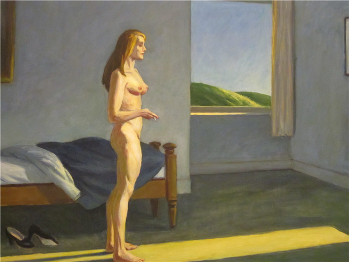 爱德华·霍珀（Edward Hopper）高清油画-阳光下的女人