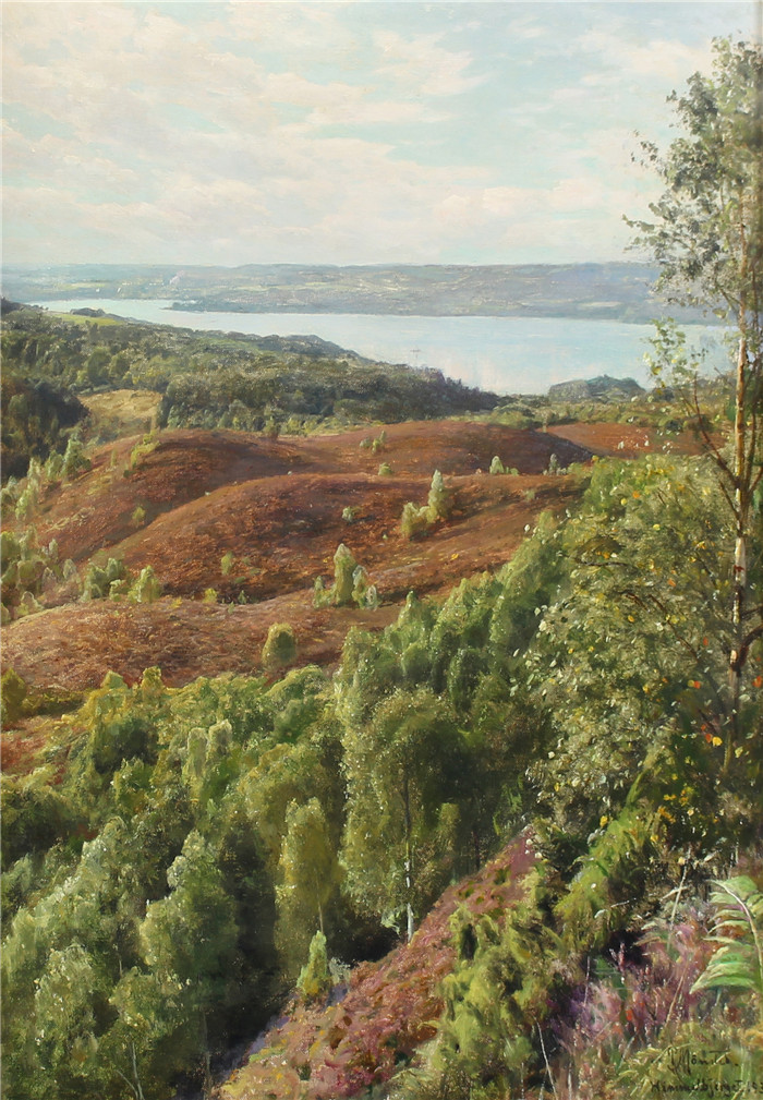 佩德·莫克·蒙森德(Peder Mork Monsted)高清作品-Julso set fra Himmelbjerget - 1937