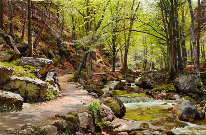 佩德·莫克·蒙森德(Peder Mork Monsted)高清作品-哈茨山脉伊伦堡附近的一片森林