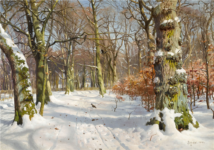佩德·莫克·蒙森德(Peder Mork Monsted)高清作品-森林雪景