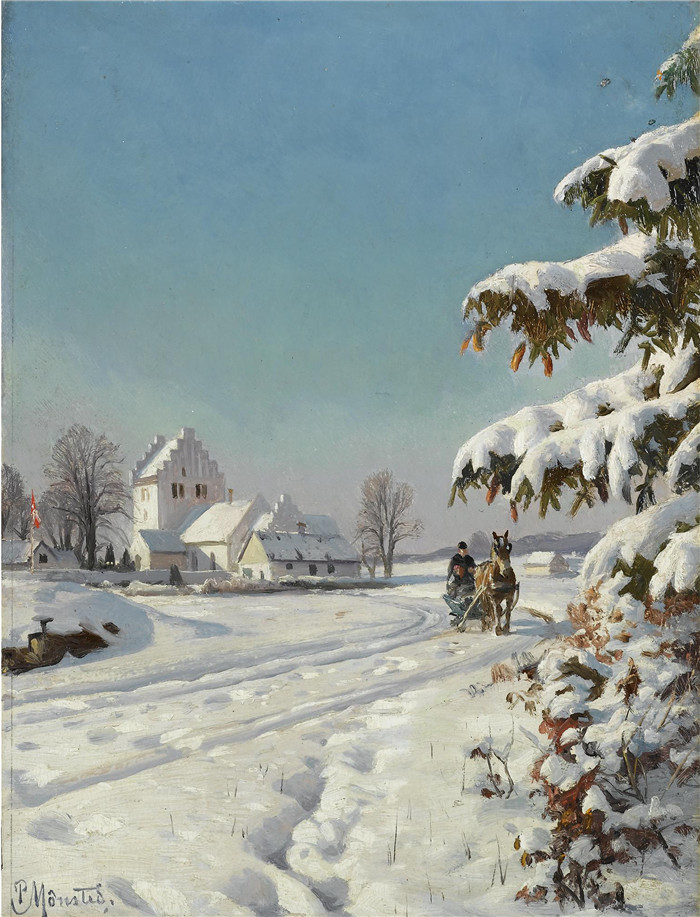 佩德·莫克·蒙森德(Peder Mork Monsted)高清作品-在白雪皑皑的风景中