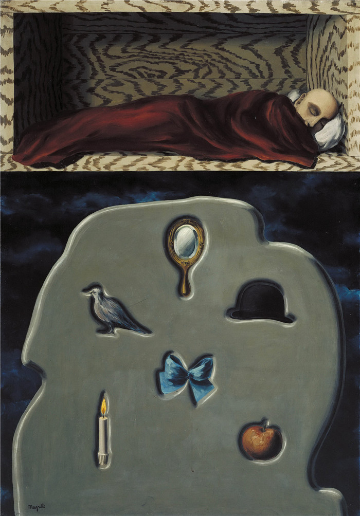 雷内·马格里特（René Magritte）高清作品-鲁莽的睡眠者
