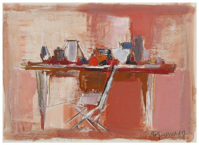 罗杰·穆尔(Roger mühl)高清油画作品-La Table，1958年