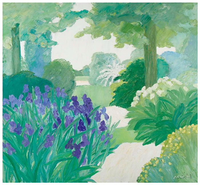 罗杰·穆尔(Roger mühl)高清油画作品-《春天的花园》，1987年
