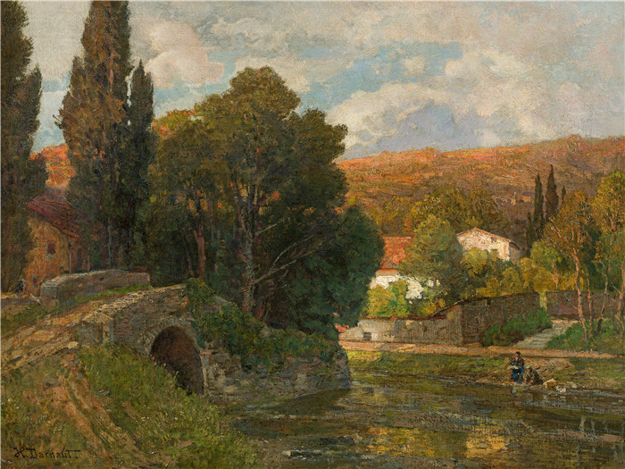 雨果·达诺(Hugo Darnaut)风景高清油画-Aus Rapallo Riviera di Levante