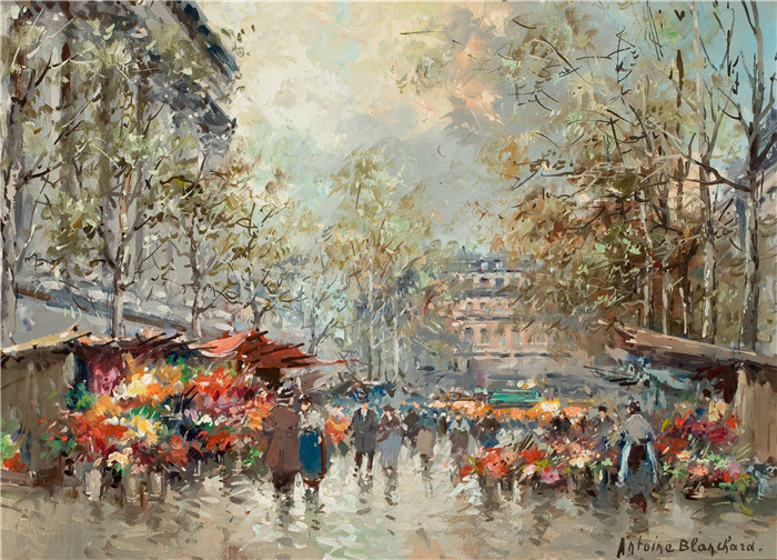 安托万·布兰查德（Antoine Blanchard）-玛德琳花卉市场
