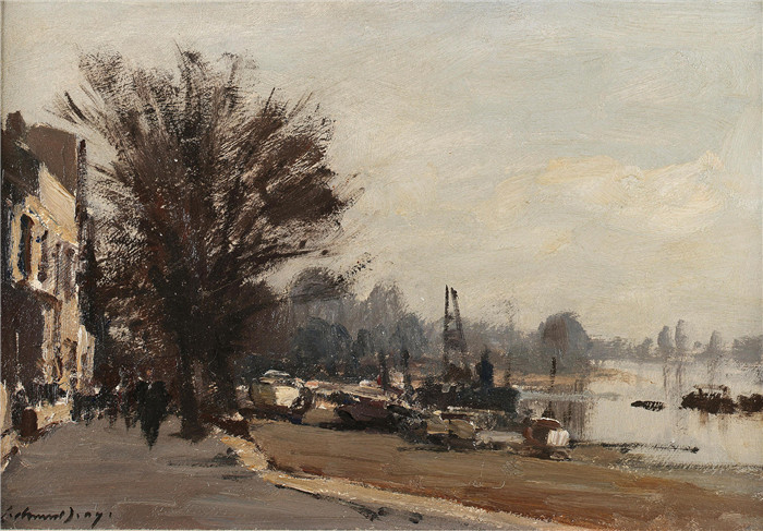 爱德华·西戈( Edward Seago)- Strand on the green, 奇斯威克
