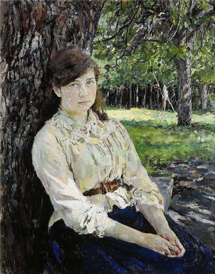 谢洛夫(Valentin Serov) 高清作品-年轻女士肖像