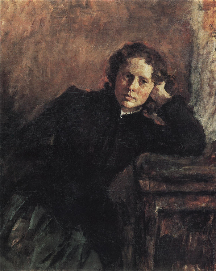谢洛夫(Valentin Serov) 高清作品-特鲁布尼科娃肖像，1885年