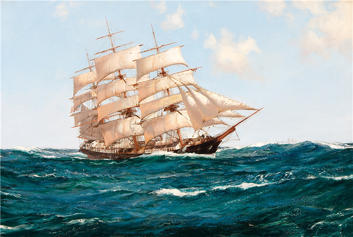蒙塔古·道森(Montague Dawson)海洋画作品-the charles b. lunt