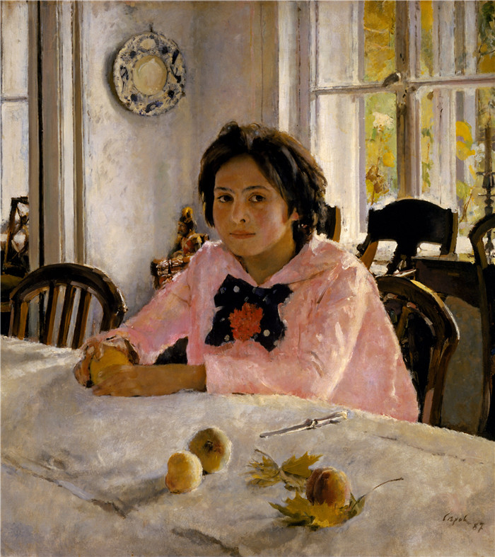 谢洛夫(Valentin Serov) 高清作品-《带桃子的女孩》(1887 年)