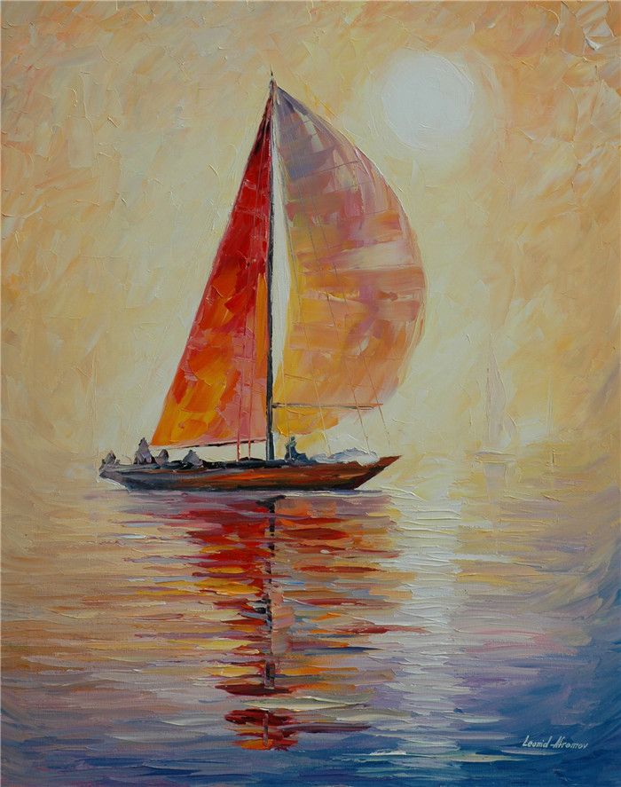列昂尼德·阿夫列莫夫(Leonid Afremov)油画-帆船（25）