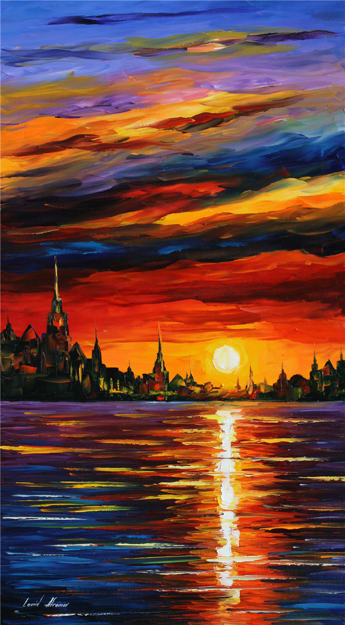 列昂尼德·阿夫列莫夫(Leonid Afremov)油画-清晨的天空(42)