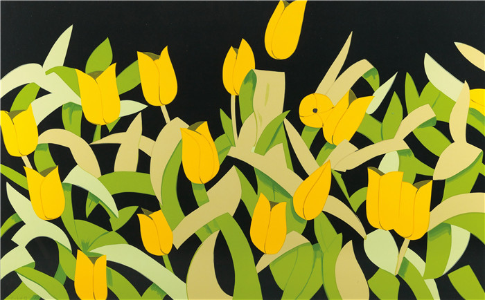阿历克斯·卡茨（Alex Katz）作品-Yellow Tulips, 2014
