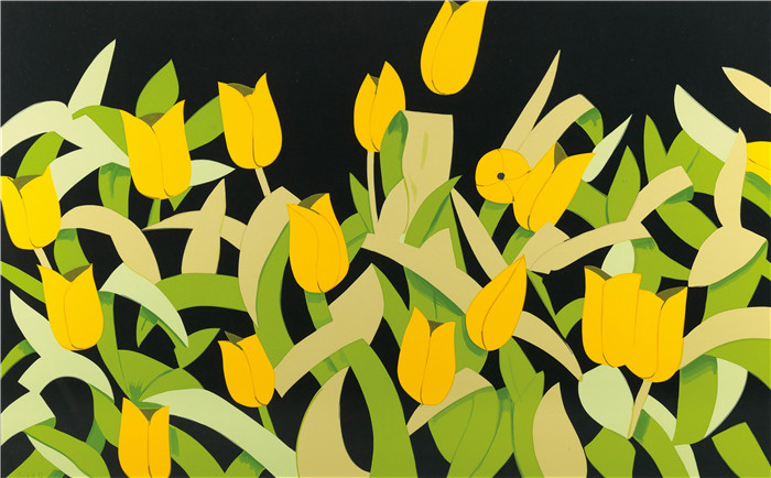 阿历克斯·卡茨（Alex Katz）作品-Yellow Tulips, 2014